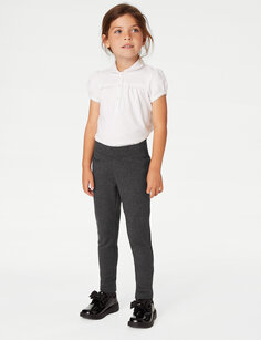 Школьные брюки из джерси скинни для девочек (2–18 лет) Marks &amp; Spencer, серый