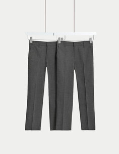 2 шт. узкие удлиненные школьные брюки для мальчиков (2–18 лет) Marks &amp; Spencer, серый