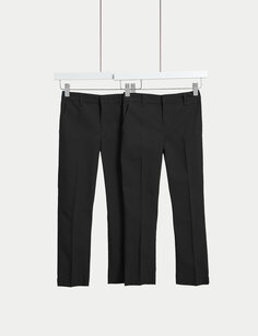 2 шт. узкие школьные брюки для мальчиков (2–18 лет) Marks &amp; Spencer, черный