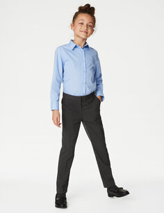 Школьные брюки узкого кроя для девочек (2–18 лет) Marks &amp; Spencer, серый