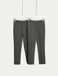 2 пары школьных брюк скинни для девочек (2–18 лет) Marks &amp; Spencer, серый