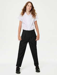 Зауженные школьные брюки для девочек (9–18 лет) Marks &amp; Spencer, черный