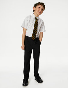 Школьные брюки обычного кроя с узкой талией для мальчиков (2–18 лет) Marks &amp; Spencer, черный