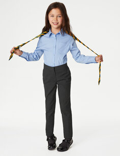 Очень узкие школьные брюки для девочек (2–18 лет) Marks &amp; Spencer, серый