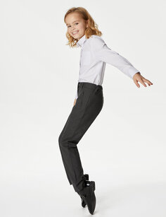 Школьные брюки узкого кроя для девочек (2–18 лет) Marks &amp; Spencer, серый