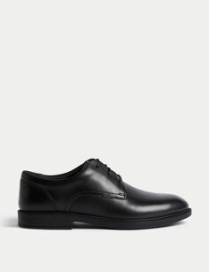 Детские кожаные школьные туфли на шнуровке (размер 2½–9) Marks &amp; Spencer, черный