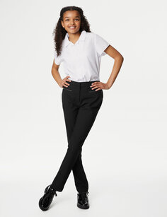 Очень узкие школьные брюки на молнии для девочек (2–18 лет) Marks &amp; Spencer, черный