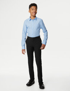 Удлиненные узкие школьные брюки для мальчиков (2–18 лет) Marks &amp; Spencer, черный