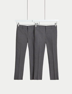 2 шт. узкие школьные брюки для мальчиков (2–18 лет) Marks &amp; Spencer, серый