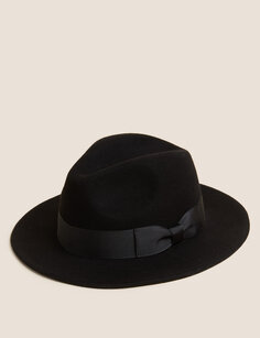 Шляпа-федора из чистой шерсти и Stormwear Marks &amp; Spencer, черный