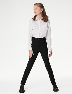 Школьные брюки из джерси скинни для девочек (9–18 лет) Marks &amp; Spencer, черный