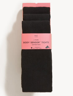 3 упаковки школьных тайтс Body Sensor (2–16 лет) Marks &amp; Spencer, черный