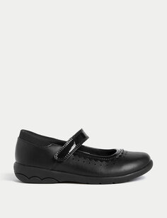 Детские кожаные школьные туфли с риптейпом (8 маленьких — 2 больших) Marks &amp; Spencer, черный