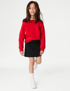 Спортивные школьные шорты из хлопка и стрейча для девочек (2–16 лет) Goodmove, черный