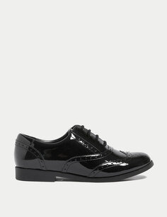 Детские кожаные школьные туфли Freshfeet (13 маленьких — 7 больших) Marks &amp; Spencer, черный