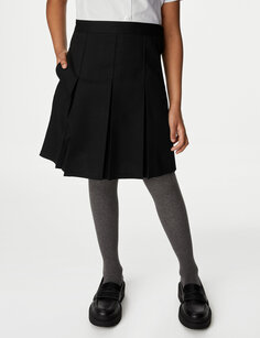 Школьная юбка с постоянными складками для девочек (2–16 лет) Marks &amp; Spencer, черный