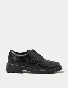 Детские кожаные школьные туфли Freshfeet (13 маленьких - 7 больших) Marks &amp; Spencer, черный