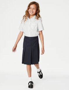 Облегающая школьная юбка с постоянными складками для девочек (2–18 лет) Marks &amp; Spencer, темно-синий