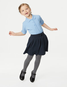 Школьная юбка из трикотажа со складками для девочек (2–14 лет) Marks &amp; Spencer, темно-синий