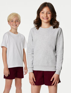 Спортивные шорты унисекс из чистого хлопка (2–16 лет) Marks &amp; Spencer, бургундия