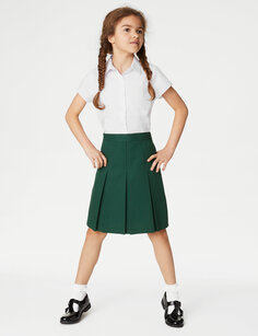 Школьная юбка с постоянными складками для девочек (2–16 лет) Marks &amp; Spencer, зеленый
