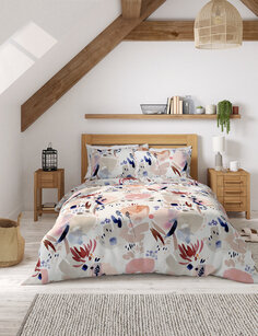 Комплект постельного белья из чистого хлопка с акварельным цветочным рисунком Marks &amp; Spencer, мульти