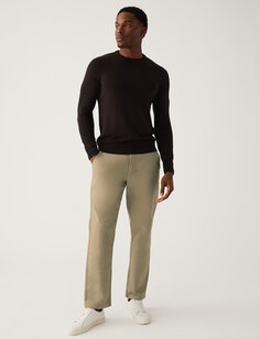 Свободные эластичные брюки чинос Marks &amp; Spencer