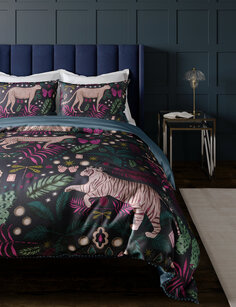 Комплект постельного белья из чистого хлопка с гепардом и помпоном Marks &amp; Spencer