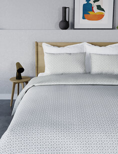 Комплект постельного белья из смеси хлопка с круговой звездой Marks &amp; Spencer, серый микс
