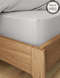 Комфортная и прохладная простыня с глубоким прилеганием из лиоцеля Marks &amp; Spencer, светло-серый