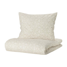 Комплект постельного белья Ikea Trindstarr, бежевый/белый