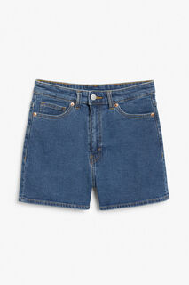 Классические джинсовые шорты Monki с завышенной талией, синий