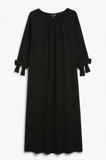 Платье макси Monki с завязками на манжетах, черный