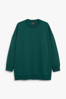 Свитер Monki Oversized Long Crewneck, зеленый