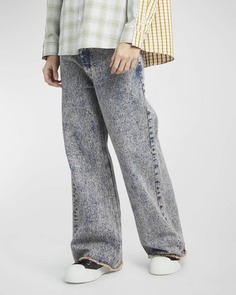Мужские расклешенные джинсы с кислотной стиркой Marni