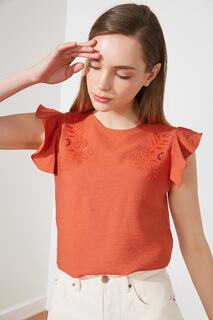Блузка Trendyol кружевная, оранжевый