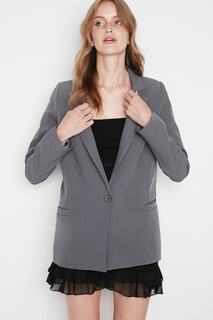 Пиджак Trendyol с детальной подкладкой, серый