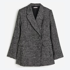 Блейзер H&amp;M Double-breasted Herringbone-patterned, черный H&M