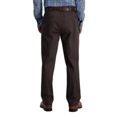 Мужские повседневные брюки Haggar Iron Free Premium Khaki классической посадки с плоской передней частью и удобным потайным поясом