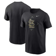 Мужская черная футболка с камуфляжным логотипом Nike St. Louis Cardinals