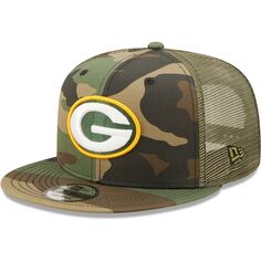 Мужская кепка New Era камуфляж/оливковый Green Bay Packers Trucker 9FIFTY Snapback