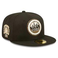 Мужская кепка New Era Black Chicago White Sox с альтернативным логотипом, пшеничная майка 59FIFTY, приталенная шляпа