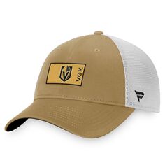 Мужская фирменная золотистая/белая кепка Vegas Golden Knights Fanatics Authentic Pro Trucker Snapback