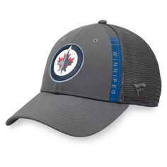 Мужская темно-серая мужская бейсболка Fanatics Winnipeg Jets Authentic Pro Home Ice Trucker Snapback Hat