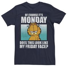 Мужская футболка с надписью Garfield Monday Meme Licensed Character