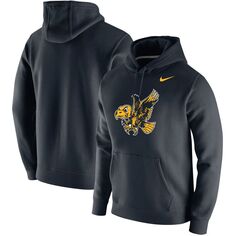 Мужской черный пуловер с капюшоном и логотипом Nike Iowa Hawkeyes Vintage School