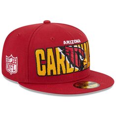 Мужская облегающая шляпа New Era Cardinal Arizona Cardinals 2023 NFL Draft 59FIFTY
