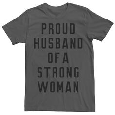 Мужская футболка с надписью Proud Husband Strong Woman Licensed Character