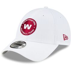 Мужская регулируемая кепка New Era White Washington Football Team Circle Essential 9FORTY