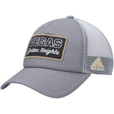 Мужская кепка adidas Grey/White Vegas Golden Knights Locker Room Foam Trucker Snapback Hat